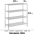 Regal Altair 24" Deep x 60" Wide x 64" Height Wire Shelving Kit | 4-Tier | NSF - Image 3
