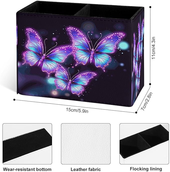 Famame Flying Butterflies Purple Pencil Holder - Image 3