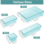WOWBOX 25 PCS Plastic Drawer Organizer Set, 4 Sizes Desk Drawer Divider - Image 2