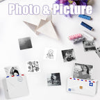 Thermal Sticker Paper Compatible with Phomemo Printer Paper M02/M02 Pro/M02S/P2S/M03/M04S/T02 Mini Sticker Printer- 50mm x 3.5m, 3 Rolls White 2-Year Adhesive Label for Photo,Image,Texts,Notes