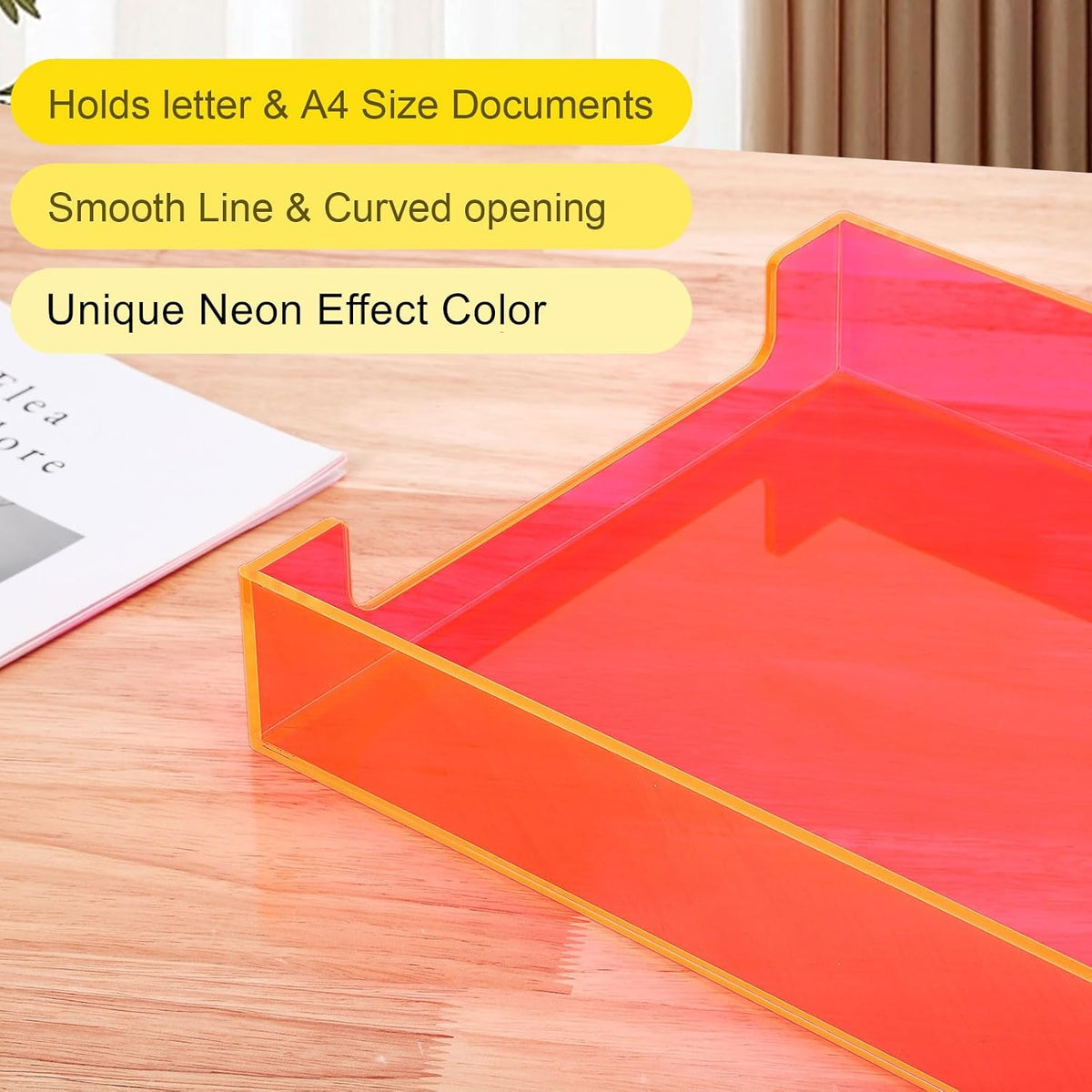 Paper Tray Acrylic File Organizer for Desk Letter Tray Desk Organizer Documen...