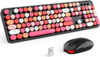 MOFII Wireless Keyboard and Mouse Combo, 2.4GHz Retro Full Size Typewriter