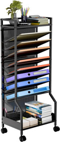 Simple Trending 10 Tier Rolling File Cart, Desk File Organizer by SimpleTrending