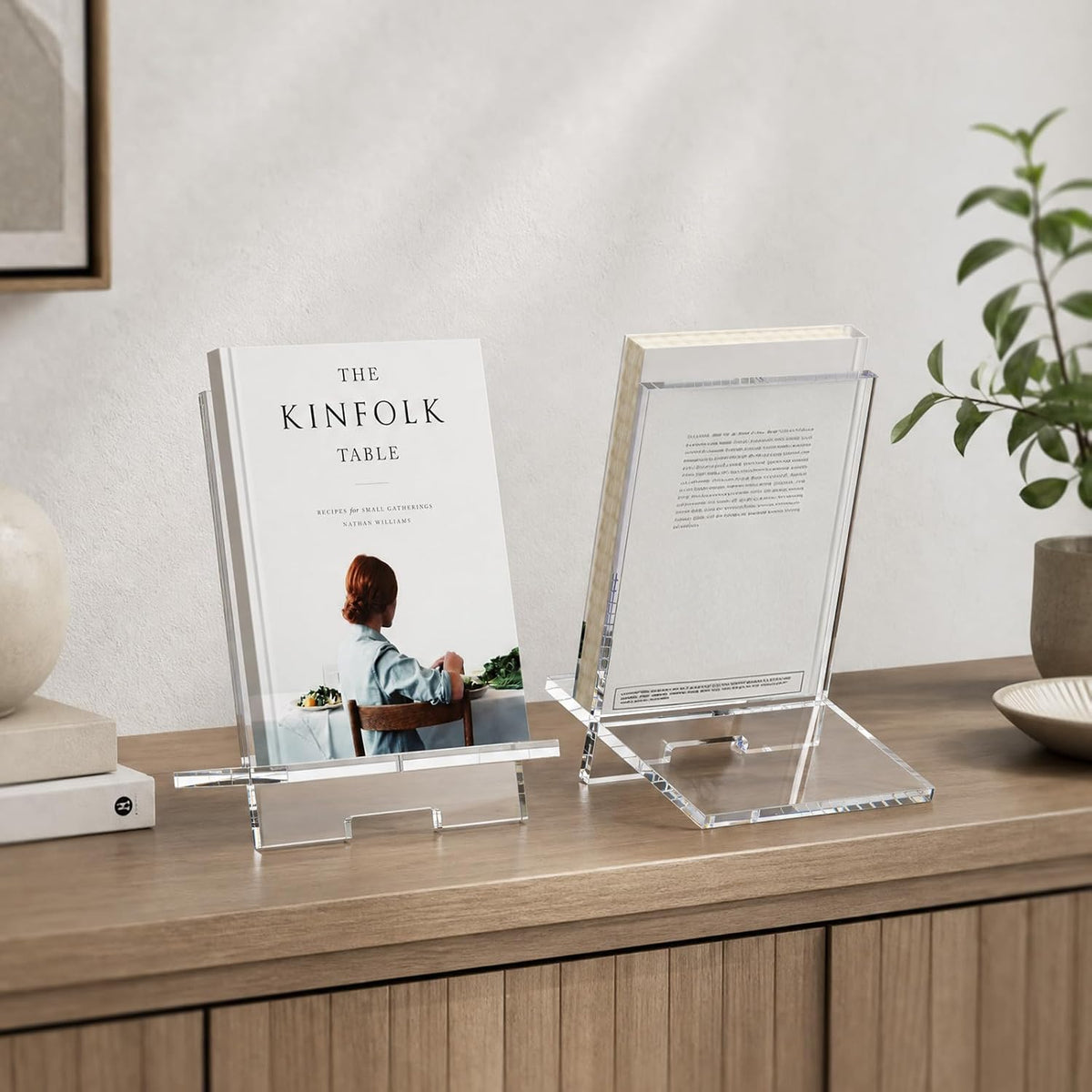 AITEE Acrylic Book Stand 6x9 Clear Display Easel for Cookbook & Magazine