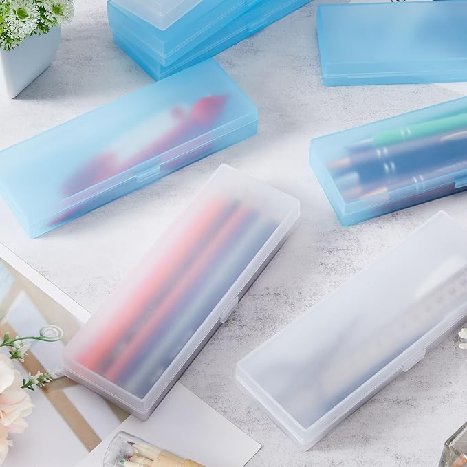 Fainne 24 Pcs Plastic Pencil Case Bulk Pencil Boxes Plastic Stationery Case - Image 4