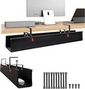 No Drill Cable Management Under Desk, Clamp/Screw Mount Cable Tray, Premium by JACEPFY