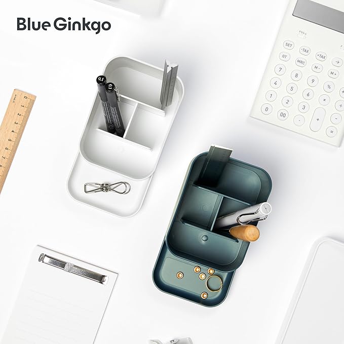 BLUE GINKGO Desk Holder – Korean-Made Office Organizer - Image 5