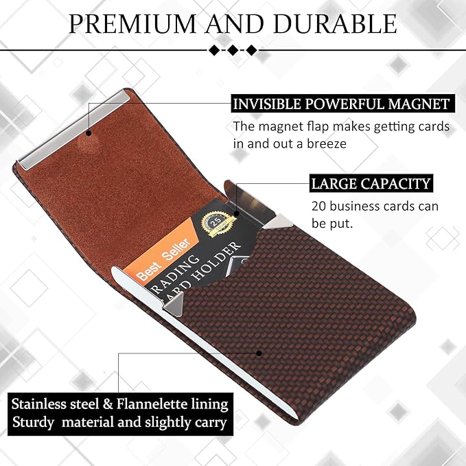 Eaasty 4 Pcs PU Leather Business Card Holder Case - Image 4