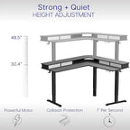 VIVO Electric 2-Tier Corner L-Shaped 63 x 55 inch Standing Desk, Height - Image 3