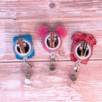 3 PC Nurse Badge Reel Cute Funny Pink Name Tag ID Clip Retractable Holder - Image 5