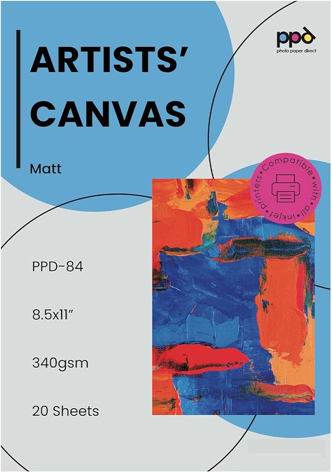 PPD Printable Fabric Sheets, Canvas Paper by PhotoPaperDirect