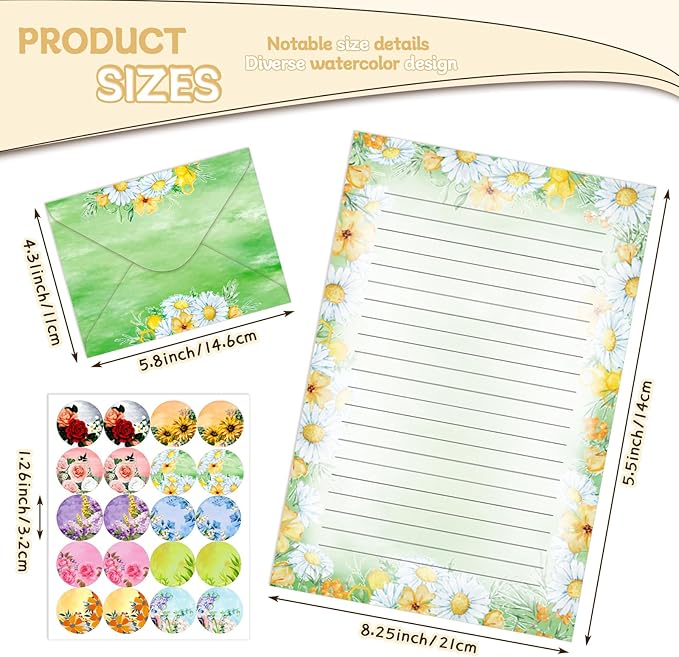 TaoBary 160 Pcs Stationery Paper Set 50 Double Sided Stationery Papers - Image 3