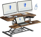 FLEXISPOT 35" Electric Standing Desk Converter, Height Adjustable Motorized by FlexiSpot