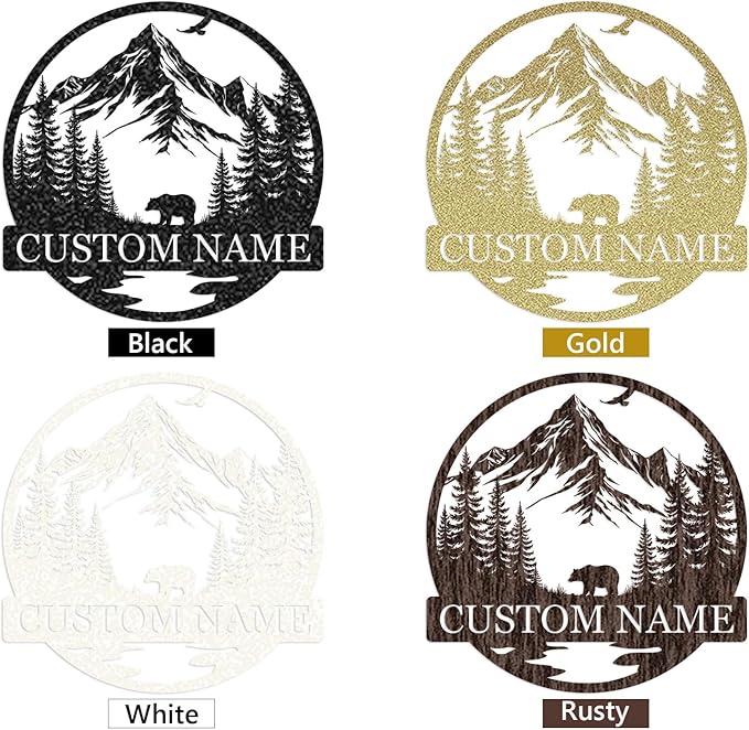 Dyoart Personalized Bear Metal Cabin Sign | Custom Signs Outdoor Metal | Cabin - Image 9