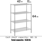 Regal Altair 21" Deep x 42" Wide x 64" Height Wire Shelving Kit | 4-Tier | NSF - Image 3
