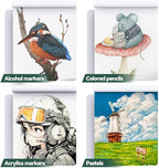 TRANSON Artist Mix Media Sketchbook Marker Pad, 8.3”x11.7” 40 Sheets A4 Art - Image 2