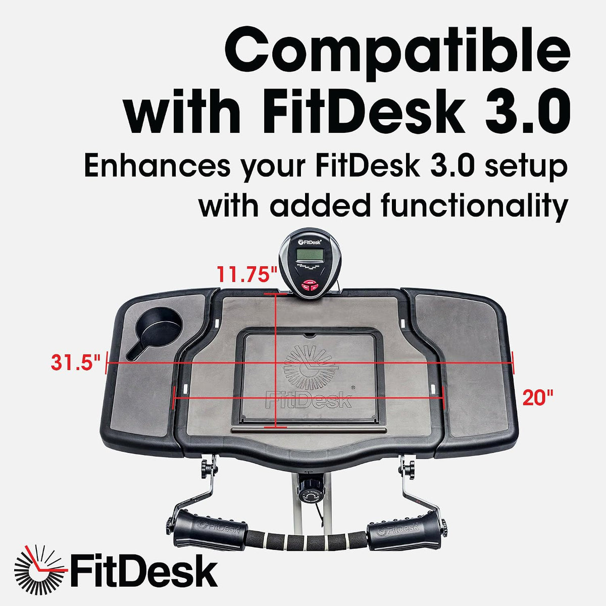 FitDesk Clamp-On Extender for 3.0 Exercise Bike & Standing Desk Attachment