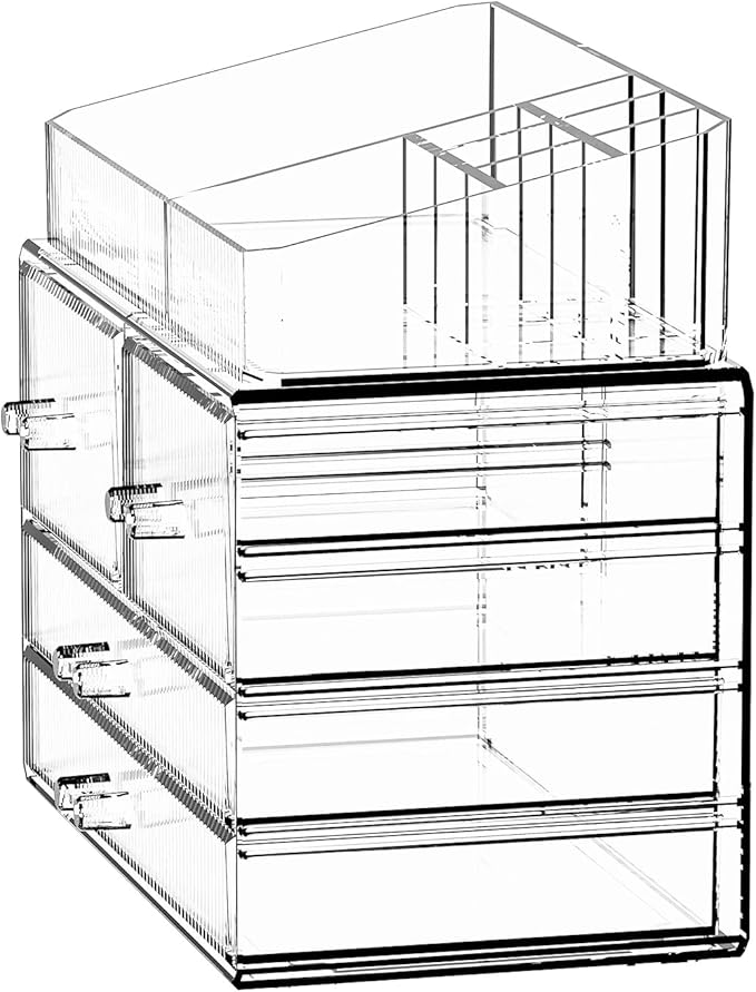 ZHIAI Stackable Storage Drawers, Acrylic Bathroom Counter Organizer Clear - Image 2