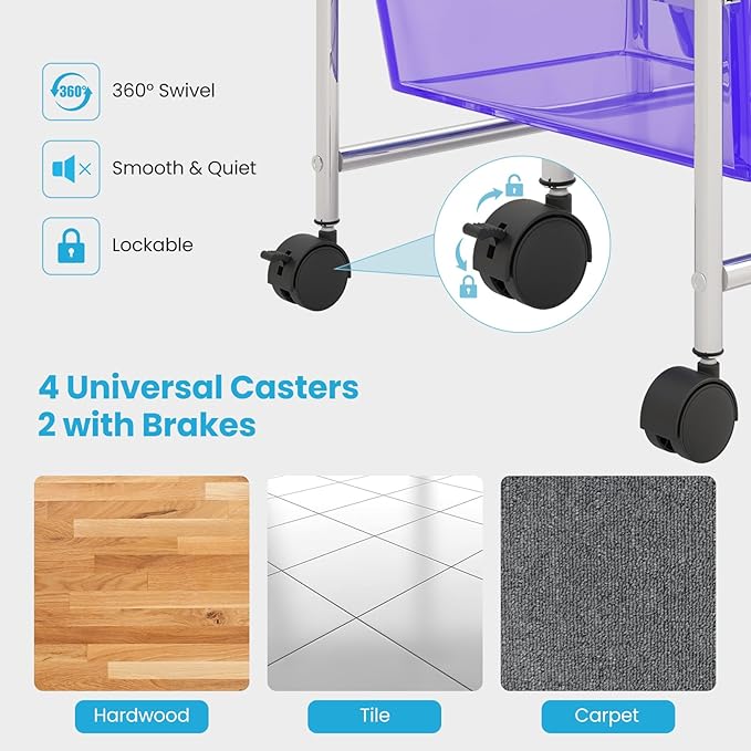 Giantex 15 Drawer Rolling Cart - Image 6