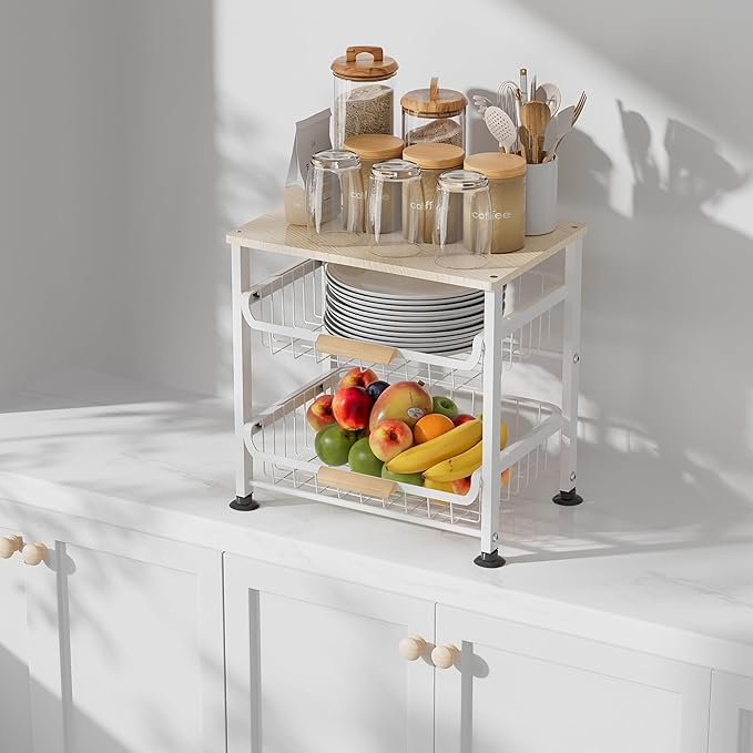 NiuYichee 3-layer Kitchen Fruit Storage Basket Snack Rack, Countertop & Desktop - Image 6