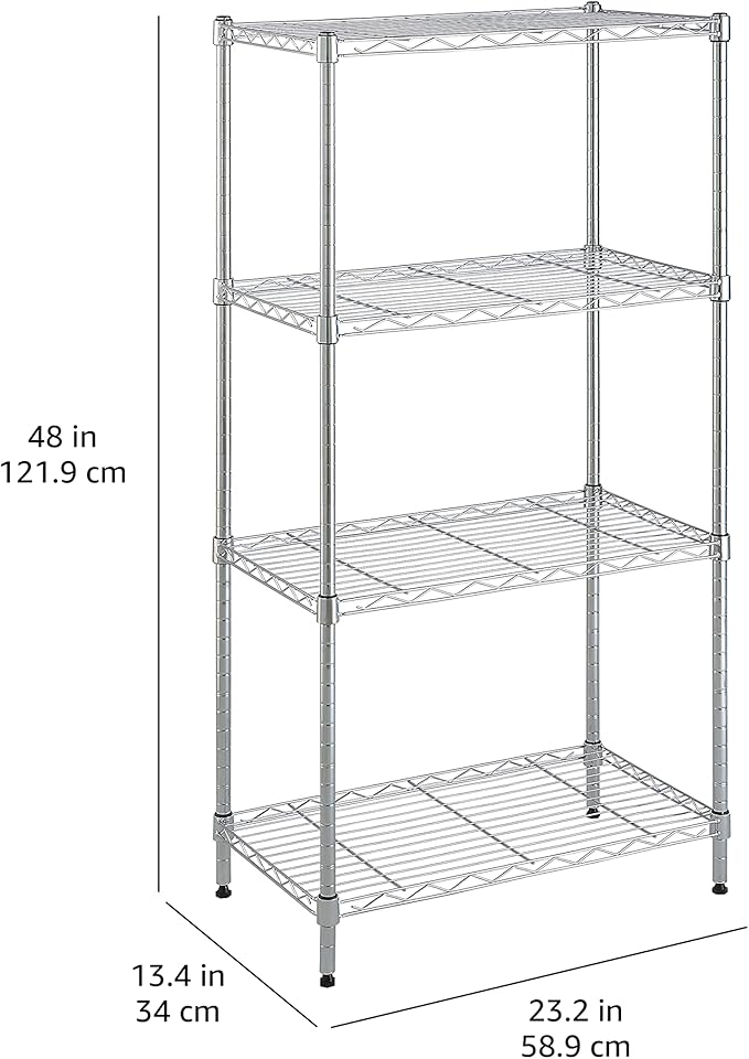 Amazon Basics 4-Shelf Adjustable, Storage Shelving Unit, Steel Organizer Wire - Image 9