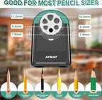 AFMAT PSX2 Heavy Duty Electric Pencil Sharpener 6 Holes, Classroom Pencil - Image 2