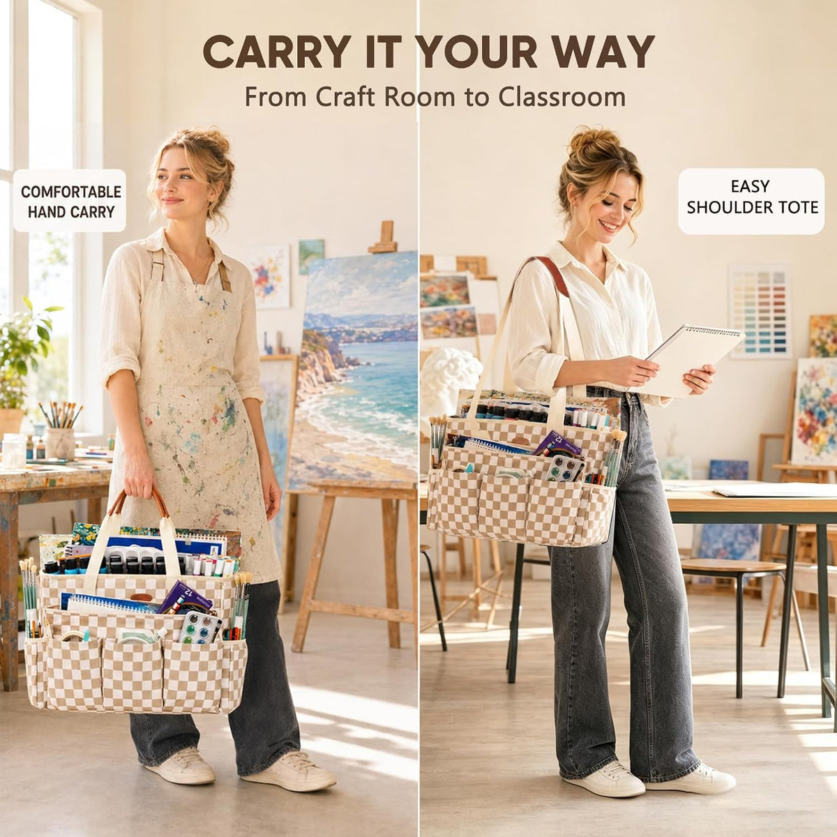 apoffice art supply organizer, large craft organizer tote, package contents