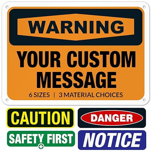 Custom Warning Sign, OSHA Sign, 10x7 Inches, Rust Free .040 Aluminum, Fade by SigoSigns