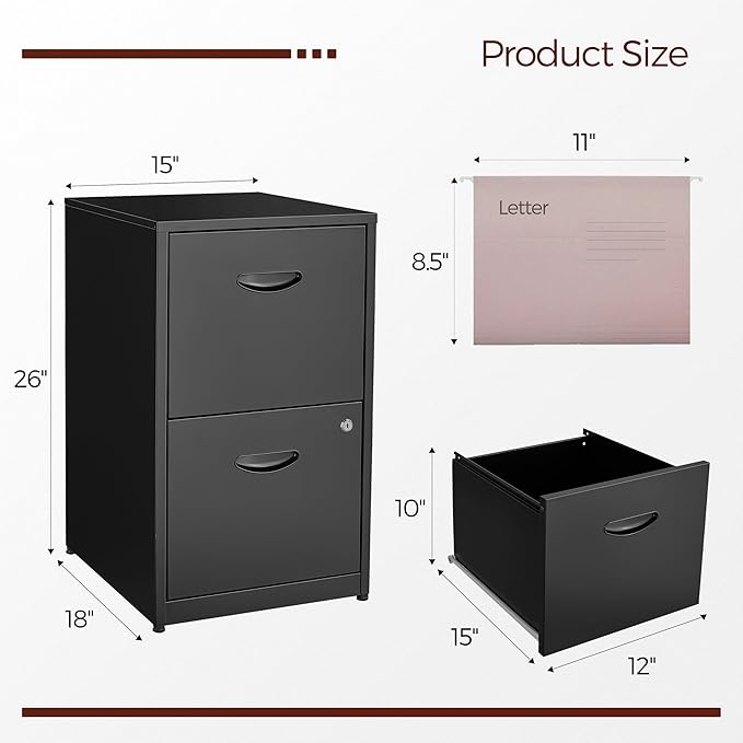 Kubohogar 2 Drawer File Cabinet - Image 3