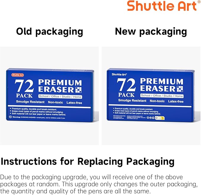 Erasers, Shuttle Art 72 Pack Premium Erasers Bulk - Image 8