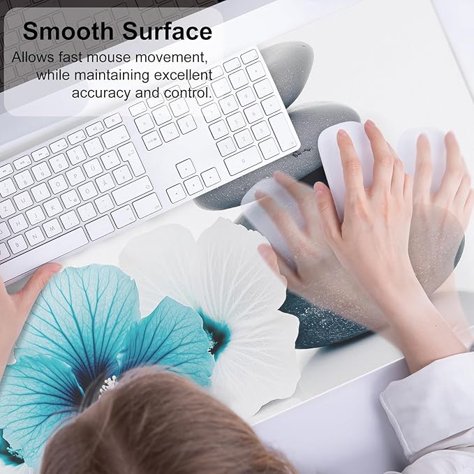 QIYI Desk Pad, Non-Slip PU Leather Desk Blotter Protector, Kids Floral Print - Image 4