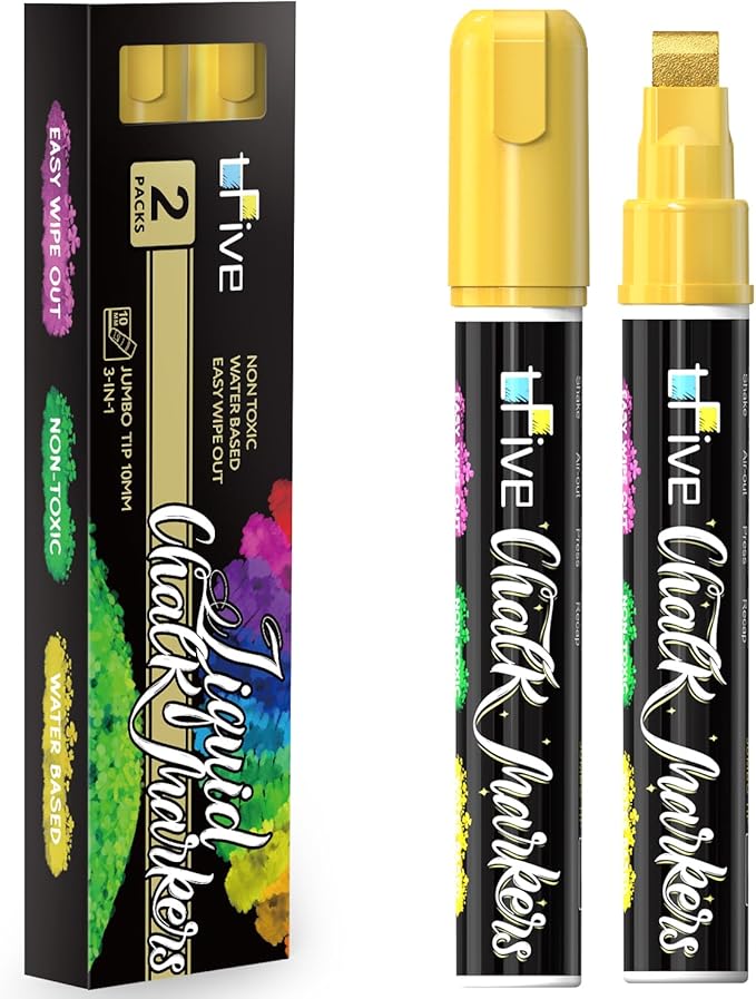 TFIVE Metallic Gold Liquid Chalk Markers by TFIVE%C2%AE
