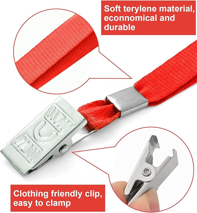 100 Pcs Lanyards for ID Badges and 100 Pcs Clear Name Tag Holders Reusable - Image 3