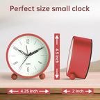 Analog Alarm Clock, 4 inch Super Silent Non Ticking Small Clock - Image 7