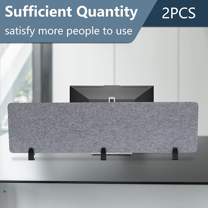 2pcs Privacy Panel, Standing Desk Divider 60"x16" Desktop Office Furniture - Image 3