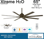 minka-aire f896-65-orb xtreme h2o 65 inch outdoor ceiling, view 9