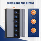 yizosh metal garage storage cabinet with 2 doors, close-up detail