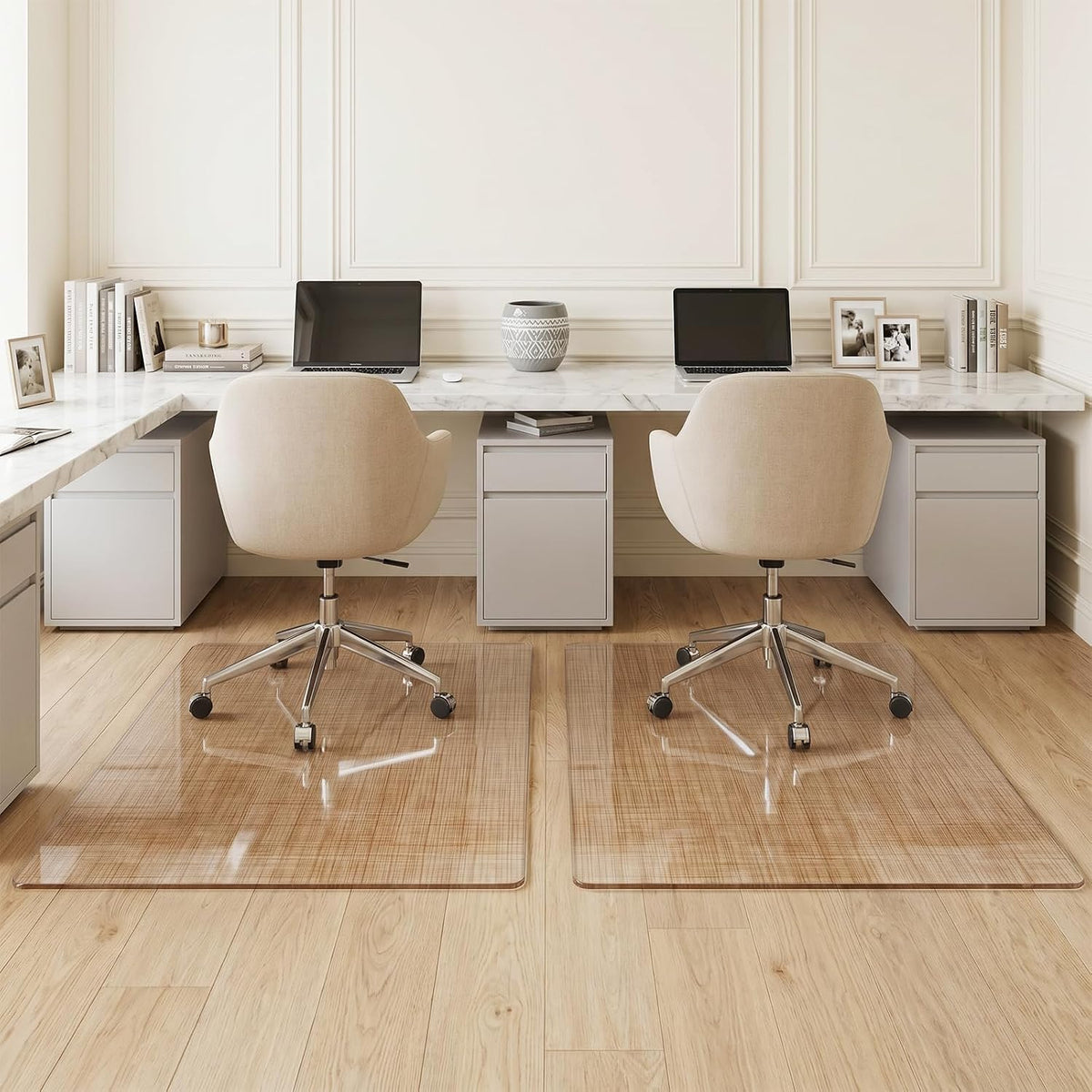 Tempered Glass Floor Mat 48" x 36" Office Chair Mat 1/5" Thick...