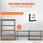 vevor storage shelves 5-tier adjustable 2000 lbs 48"x24"x72", package contents