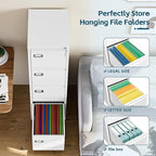 MIIIKO 4 Drawer File Cabinet, Home Office File Folders Storage Cabinet - Image 4