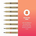 Sakura Pigma Micron, Graphic & Brush Fineline Pens, Archival Black Ink - Image 2