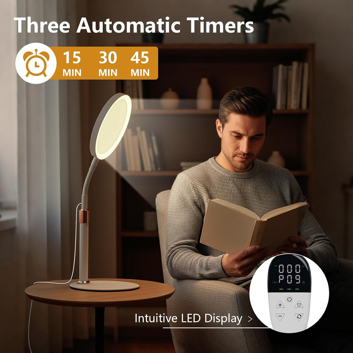 Light Therapy Lamp, 10000 Lux Full Spectrum Sunlight LED Desk Lamp