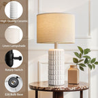 seealle 23" modern ceramic table lamps set of showing dimensions