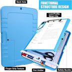 Blue Clipboard with Storage, TFDLCG zm Clip Boards 8.5x11 with Pen Holder - Image 6