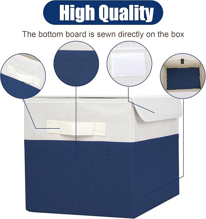 Bagnizer Large 22 Quart Linen Fabric Foldable Storage Bin Cube Organizer Basket - Image 5