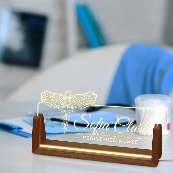 Desk Name Plate Personalized, Custom Office Light Up Name Plate - Image 8