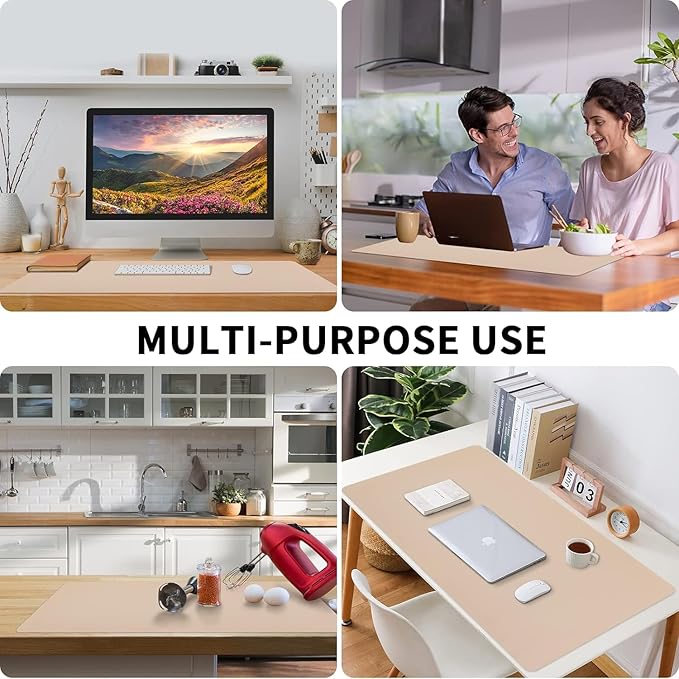 Bloss Leather Desk Mat, Mouse Pad, Waterproof Small Desk Pad, Desk Matt - Image 3