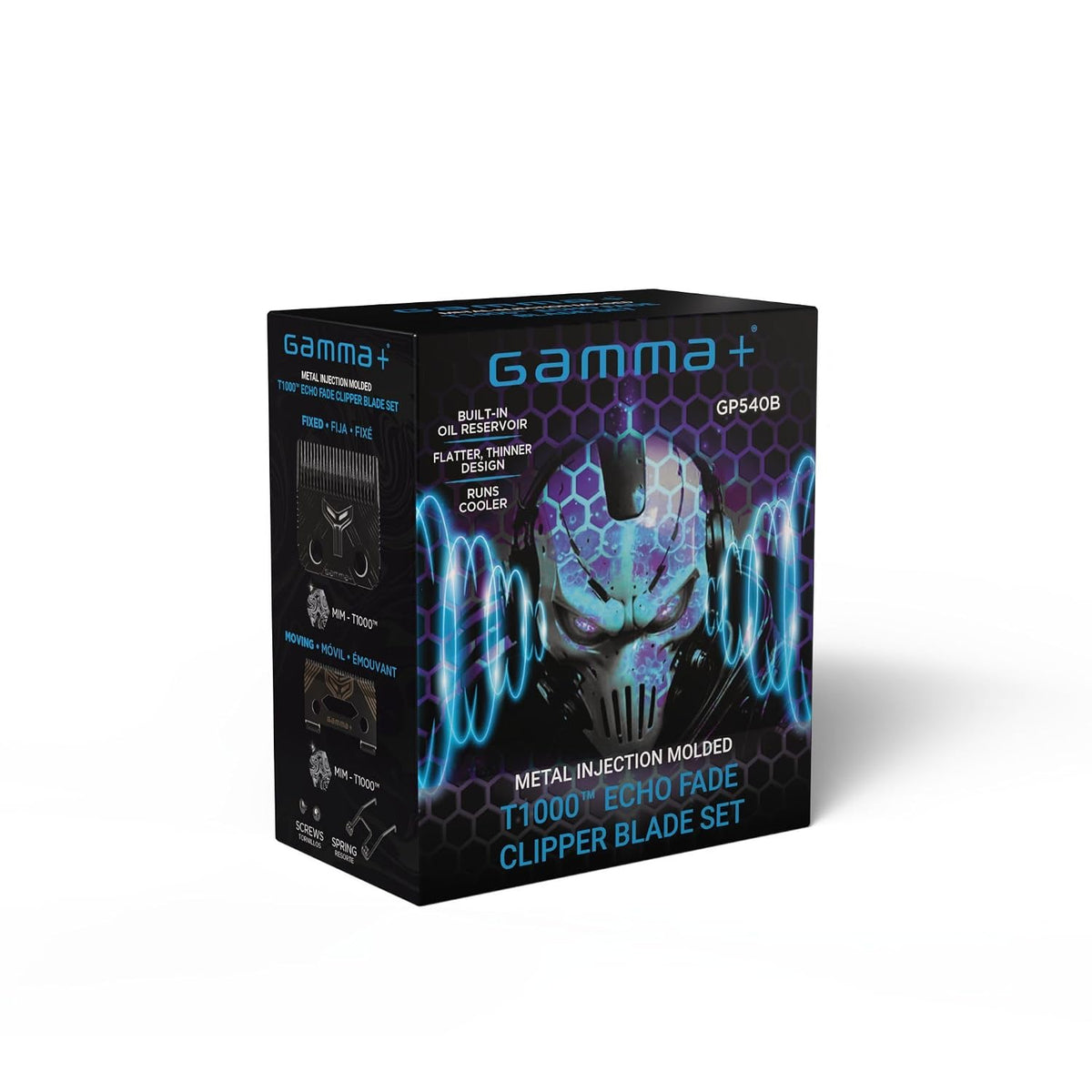 GAMMA+ Replacement Fixed & Moving Hair Clipper Blade Set, Oil Reservoir