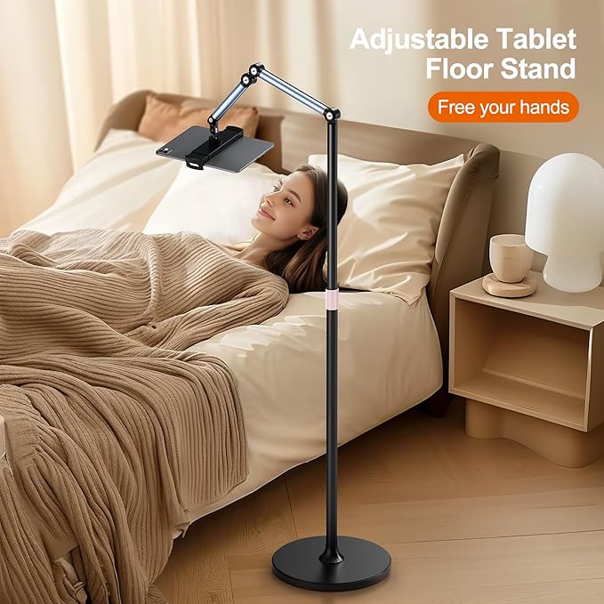 Tablet Floor Stand, 360° Rotation Tablet Holder, Compatible - Image 3