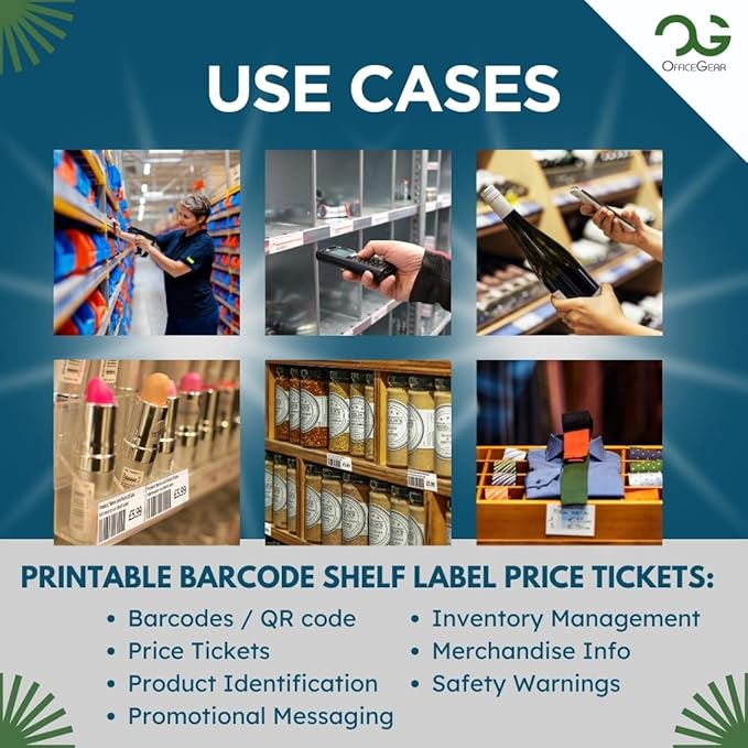 OfficeGear Shelf Edge Labels 38x105mm Custom Printable A4 Card - Image 7
